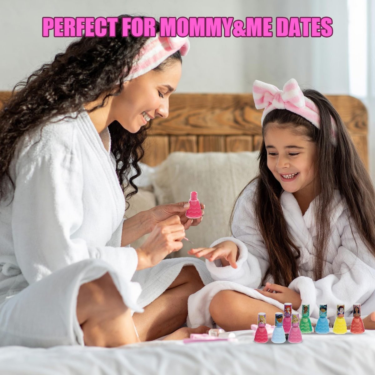 Disney Princess 15-Piece Water-Based Nail Polish Set with Toe Spacers - Quick Dry, Peel Off, Gift Kit for Kids Ages 3+ - görsel 13