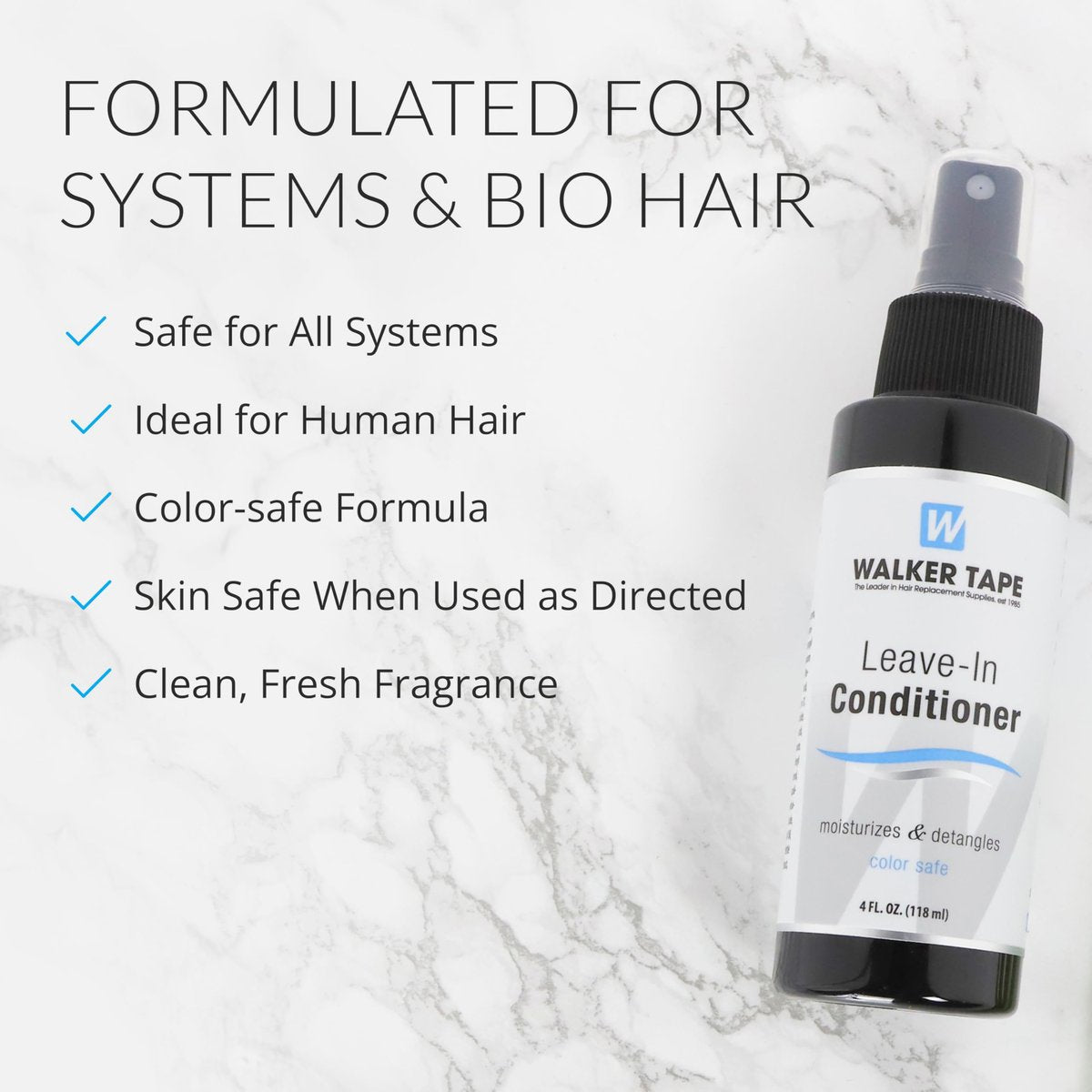 Walker Tape Leave-In Conditioner Spray for Wig Installs, Lace Systems & Hair Systems – 4 fl oz Avelisse