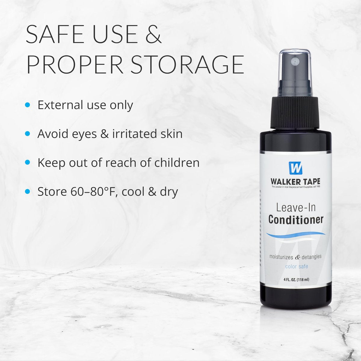 Walker Tape Leave-In Conditioner Spray for Wig Installs, Lace Systems & Hair Systems – 4 fl oz Avelisse