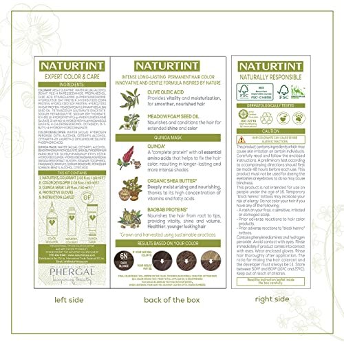 Naturtint Hair Color 6N Dark Blonde - Permanent Plant-Based Hair Dye, 5.28 oz - görsel 4