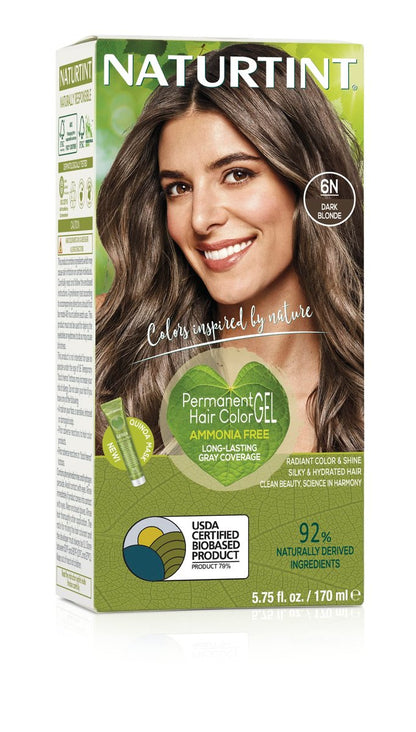Naturtint Hair Color 6N Dark Blonde - Permanent Plant-Based Hair Dye, 5.28 oz