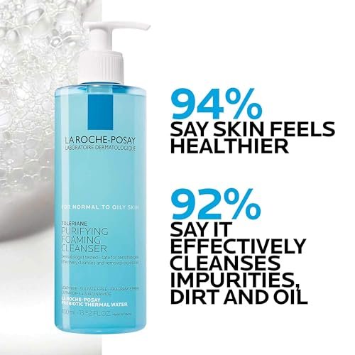 La Roche-Posay Toleriane Purifying Foaming Facial Cleanser - Oil Free Face Wash with Niacinamide + Ceramides for Sensitive Skin, 13.52 Fl Oz - görsel 8