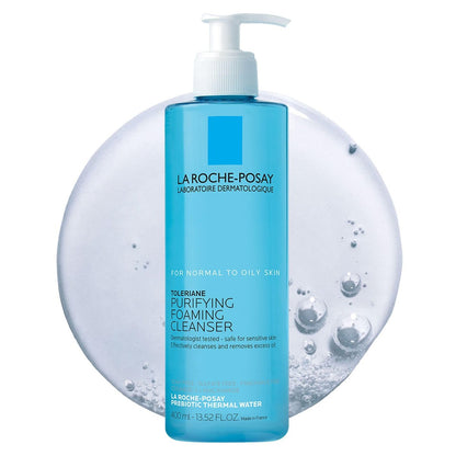La Roche-Posay Toleriane Purifying Foaming Facial Cleanser - Oil Free Face Wash with Niacinamide + Ceramides for Sensitive Skin, 13.52 Fl Oz