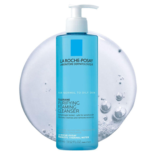 La Roche-Posay Toleriane Purifying Foaming Facial Cleanser - Oil Free Face Wash with Niacinamide + Ceramides for Sensitive Skin, 13.52 Fl Oz