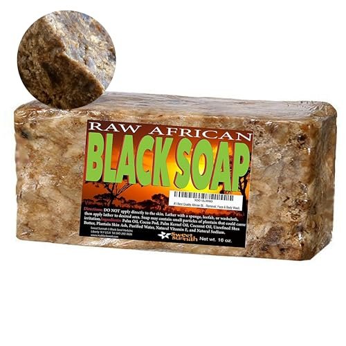 Premium African Black Soap - Pure 1 Pound Bulk - Raw Organic Soap for Acne, Dry Skin, Rashes, Burns, Scar Removal, Face & Body Wash - Authentic Ghana West Africa Moisturizer - görsel 2