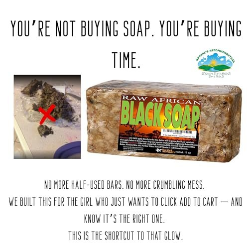 Premium African Black Soap - Pure 1 Pound Bulk - Raw Organic Soap for Acne, Dry Skin, Rashes, Burns, Scar Removal, Face & Body Wash - Authentic Ghana West Africa Moisturizer - görsel 6