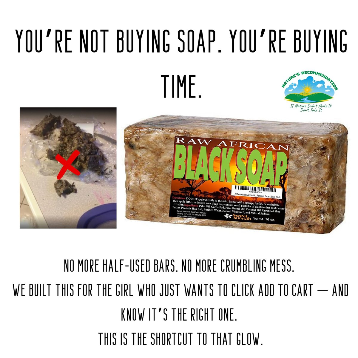 Premium African Black Soap - Pure 1 Pound Bulk - Raw Organic Soap for Acne, Dry Skin, Rashes, Burns, Scar Removal, Face & Body Wash - Authentic Ghana West Africa Moisturizer - görsel 5