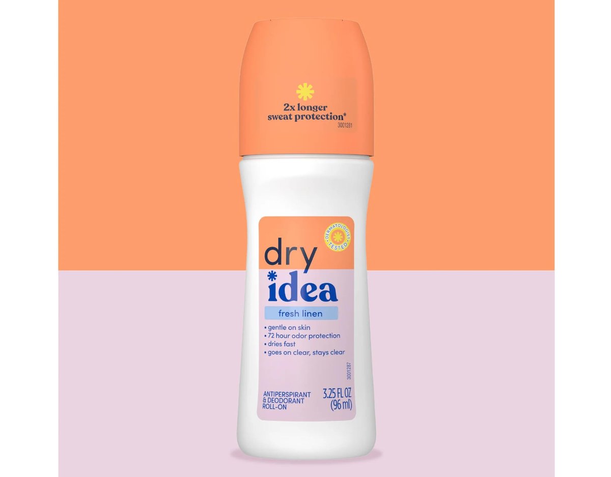 Dry Idea Fresh Linen Roll-On Antiperspirant Deodorant, 3.25 oz – Long-Lasting Odor & Wetness Protection Avelisse