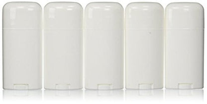 Empty Deodorant Containers – 5-Pack Twist-Up Refillable Plastic Tubes (2.65 oz / 78 ml Each) by Yellow Brick Road