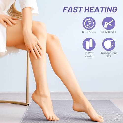 SUBAY Roll on Wax Warmer – Double Cartridge Electric Wax Heater for Smooth Hair Removal on Face, Legs, Armpit, Bikini, Brazilian & More (White, 110V) Avelisse