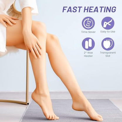 SUBAY Roll on Wax Warmer – Double Cartridge Electric Wax Heater for Smooth Hair Removal on Face, Legs, Armpit, Bikini, Brazilian & More (White, 110V) Avelisse