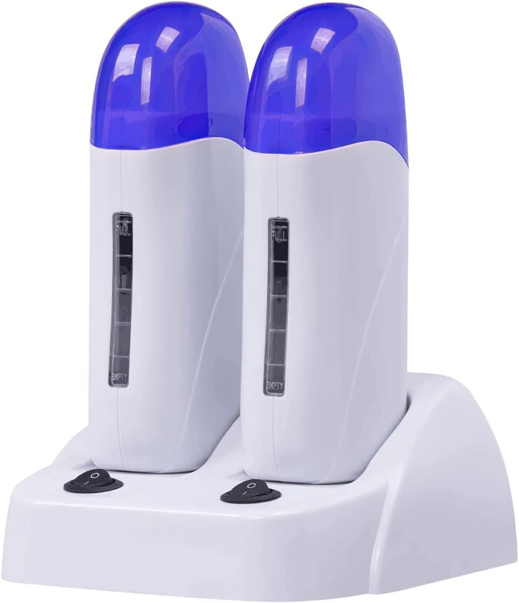SUBAY Roll on Wax Warmer – Double Cartridge Electric Wax Heater for Smooth Hair Removal on Face, Legs, Armpit, Bikini, Brazilian & More (White, 110V) Avelisse