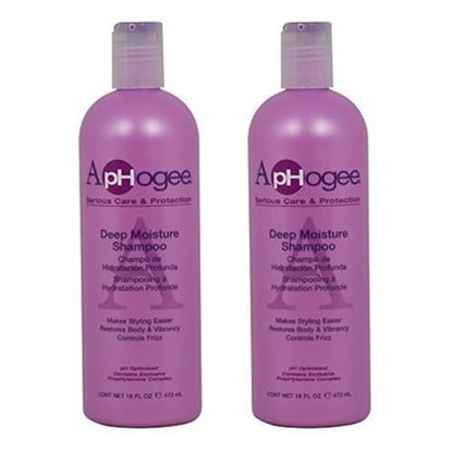 ApHogee Deep Moisture Shampoo 16oz (Pack of 2) - Hydrating & Restorative Formula
