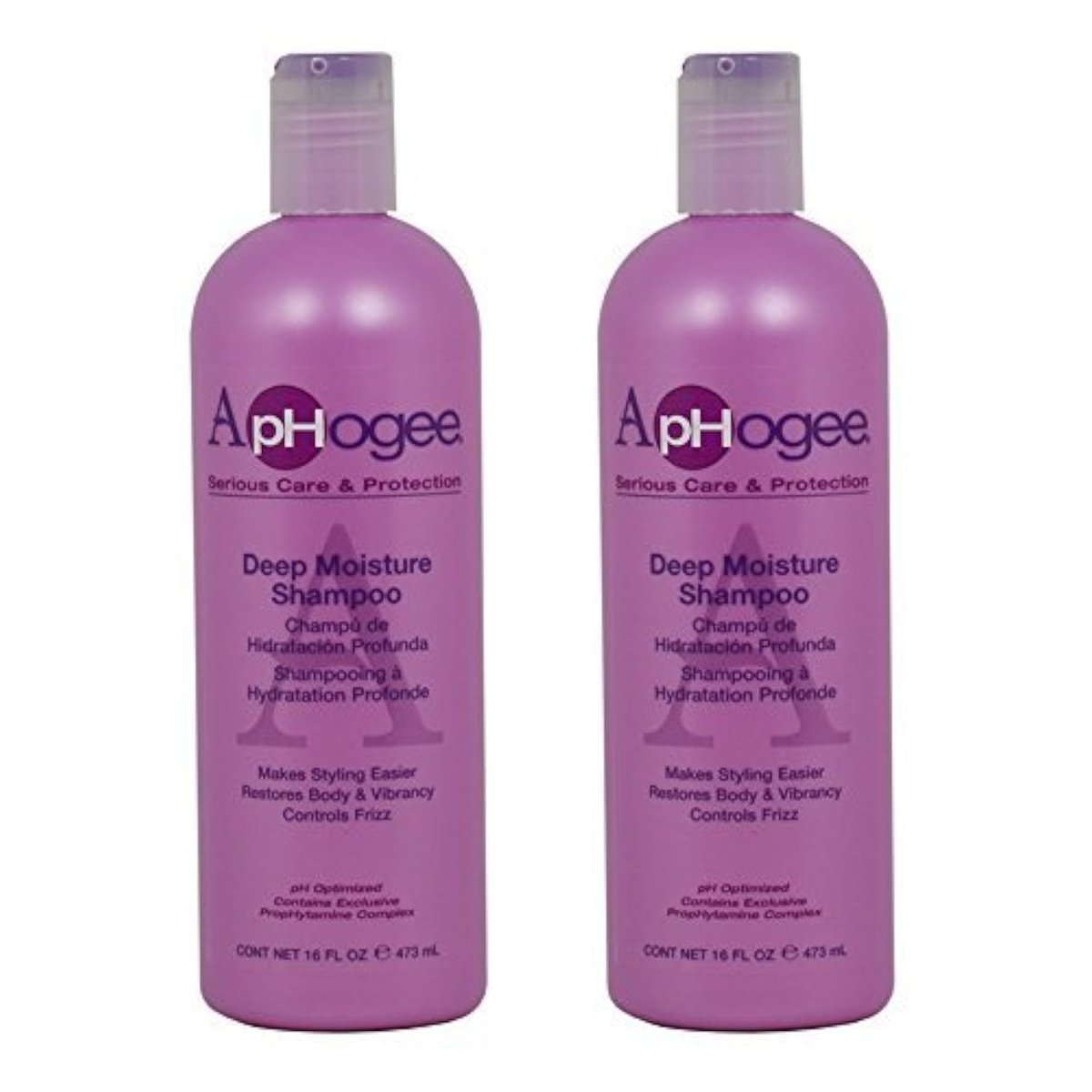 ApHogee Deep Moisture Shampoo 16oz (Pack of 2) - Hydrating & Restorative Formula - görsel 1