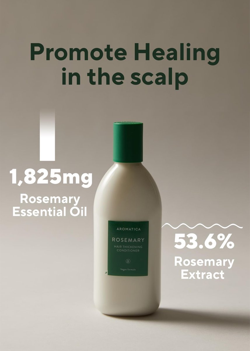 AROMATICA Rosemary Hair Thickening Conditioner, Vegan & Silicone-Free Moisturizing Conditioner for Damaged Hair and Dry Hair - 13.53 oz - görsel 5