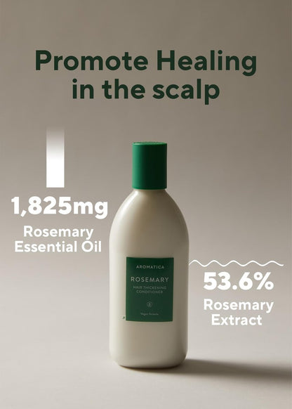 AROMATICA Rosemary Hair Thickening Conditioner, Vegan & Silicone-Free Moisturizing Conditioner for Damaged Hair and Dry Hair - 13.53 oz