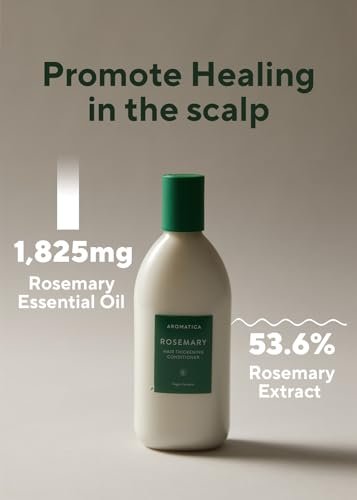 AROMATICA Rosemary Hair Thickening Conditioner, Vegan & Silicone-Free Moisturizing Conditioner for Damaged Hair and Dry Hair - 13.53 oz - görsel 6