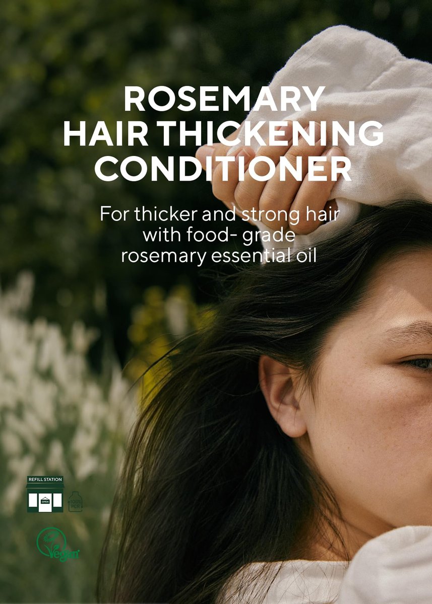 AROMATICA Rosemary Hair Thickening Conditioner, Vegan & Silicone-Free Moisturizing Conditioner for Damaged Hair and Dry Hair - 13.53 oz - görsel 3
