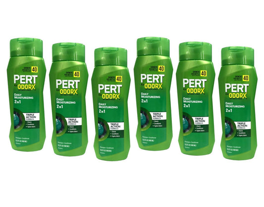 Pert Plus OdorX Daily Moisturizing 2-in-1 Shampoo & Conditioner - 13.5 fl oz (6 Pack) Avelisse