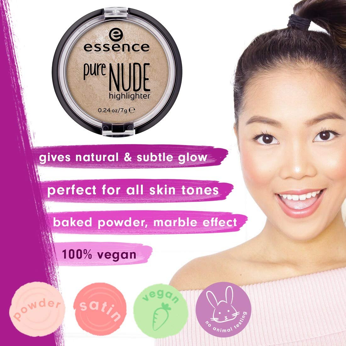 essence Pure NUDE Highlighter, 10 Be My Highlight – Natural, Subtle Glow, Vegan & Cruelty-Free - görsel 3