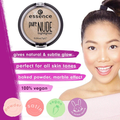 essence Pure NUDE Highlighter, 10 Be My Highlight – Natural, Subtle Glow, Vegan & Cruelty-Free