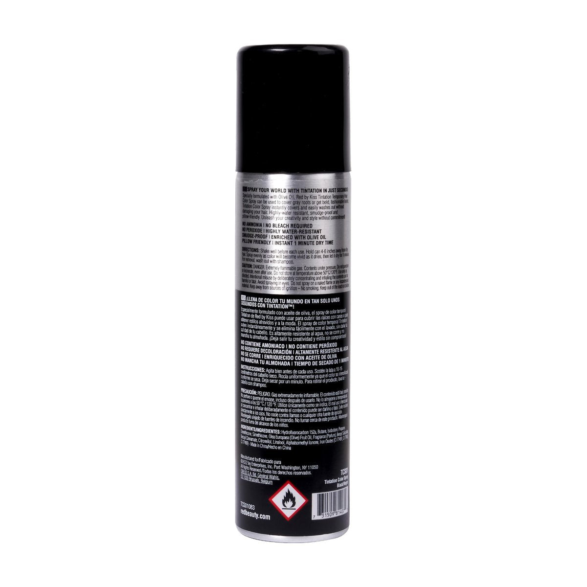 Red by Kiss Tintation Temporary Hair Color Spray - Black, 2.82 oz - Instant Gray Root Touch Up & Hairline Touch-Up, Water-Resistant, Smudge-Proof, Easy Wash Out - görsel 14