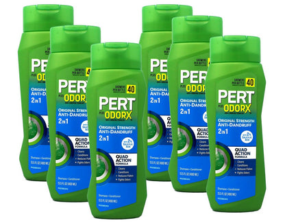 PERT 2-in-1 Shampoo and Conditioner, Anti-Dandruff, 13.5 Fl Oz (Pack of 6) Avelisse
