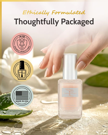 Karma Organic Deep Nutrition Nail Strengthener for Thin Nails and Growth - Non-Toxic Vegan Nail Hardener & Ridge Filler Base Coat (0.43 FL Oz) Avelisse