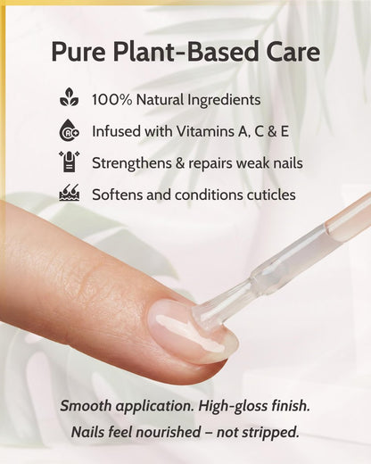 Karma Organic Deep Nutrition Nail Strengthener for Thin Nails and Growth - Non-Toxic Vegan Nail Hardener & Ridge Filler Base Coat (0.43 FL Oz) Avelisse