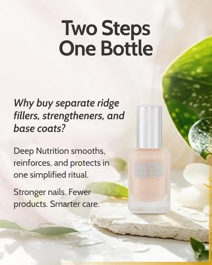 Karma Organic Deep Nutrition Nail Strengthener for Thin Nails and Growth - Non-Toxic Vegan Nail Hardener & Ridge Filler Base Coat (0.43 FL Oz) Avelisse