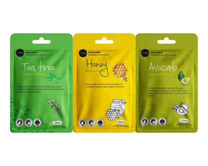Celavi Essence Facial Face Mask Paper Sheet – Korea Skin Care Moisturizing 9 Pack (Mix of 9)