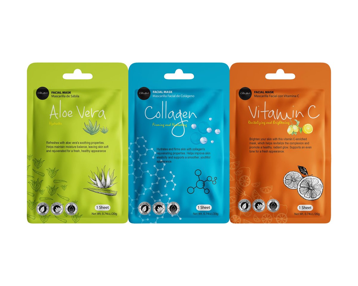 Celavi Essence Facial Face Mask Paper Sheet – Korea Skin Care Moisturizing 9 Pack (Mix of 9) - görsel 11