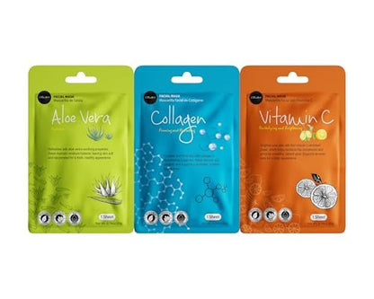 Celavi Essence Facial Face Mask Paper Sheet – Korea Skin Care Moisturizing 9 Pack (Mix of 9)