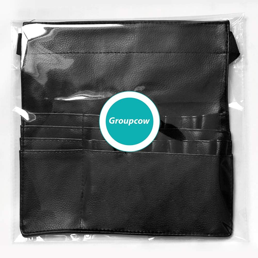 Groupcow 22 Pockets Professional Cosmetic Makeup Brush Bag with Artist Belt Strap, Black, 26.7x13 Inch - görsel 13