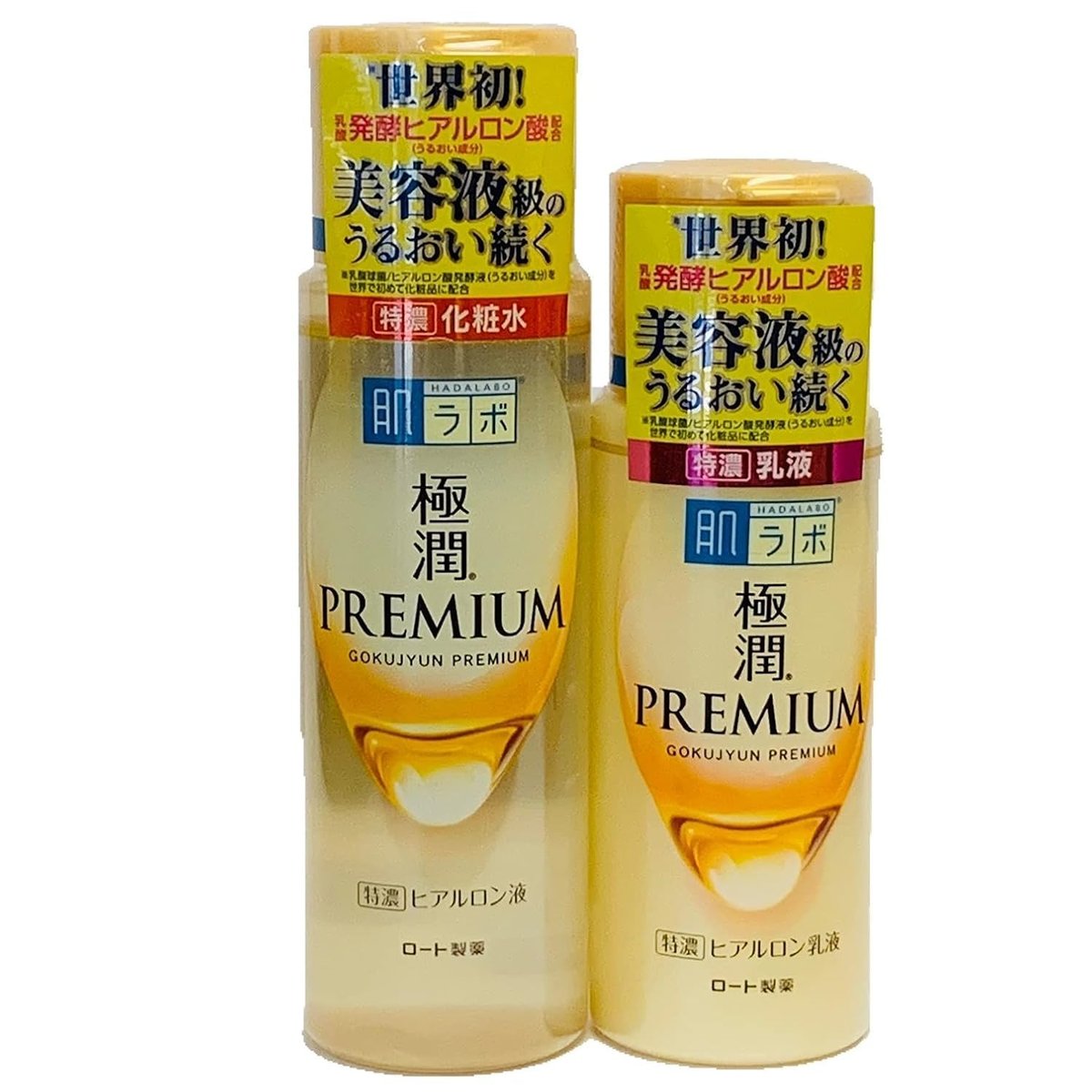 Rohto Hadalabo Gokujyun Premium Hyaluronic Acid Lotion & Milk Set – Intense Hydration Duo (4.23 Fl Oz Each) Avelisse
