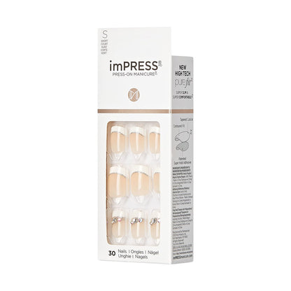 KISS imPRESS Press-On Manicure - Believe, Short Length Square, 30 Nails with PureFit Technology