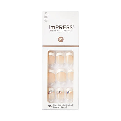 KISS imPRESS Press-On Manicure - Believe, Short Length Square, 30 Nails with PureFit Technology