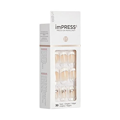 KISS imPRESS Press-On Manicure - Believe, Short Length Square, 30 Nails with PureFit Technology