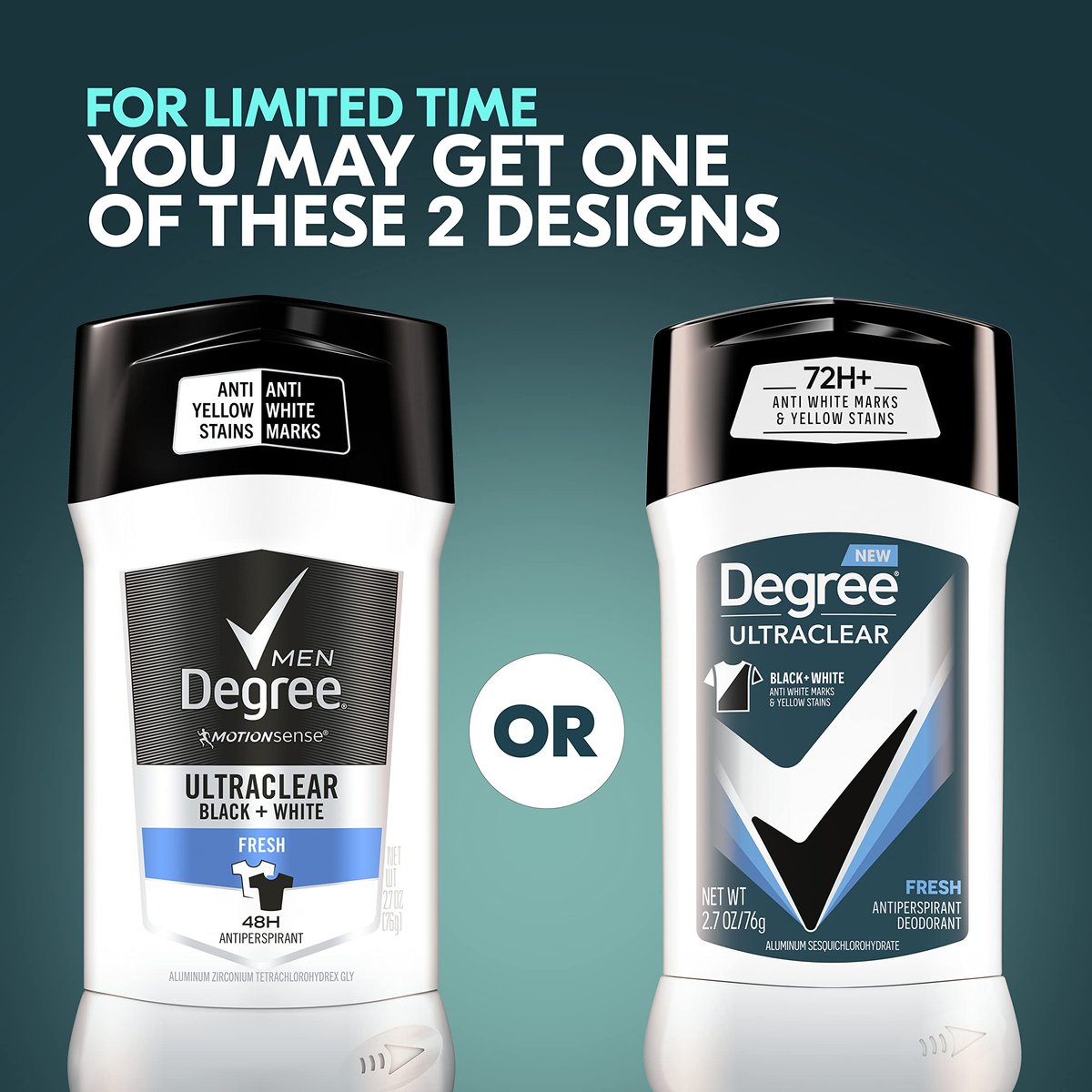 Degree Men UltraClear Antiperspirant Deodorant Fresh, Pack of 12, 72-Hour Sweat & Odor Protection with MotionSense Technology, 2.7 oz Each Avelisse