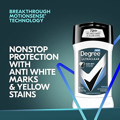 Degree Men UltraClear Antiperspirant Deodorant Fresh, Pack of 12, 72-Hour Sweat & Odor Protection with MotionSense Technology, 2.7 oz Each Avelisse