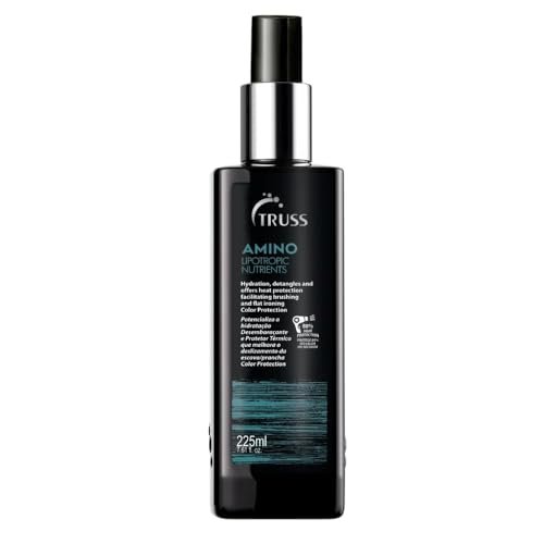 TRUSS Amino Heat Protection Spray for Hair - Anti Frizz Leave In Hair Spray - Infused with Essential Oils to Hydrate & Replenish Amino Acids - Color Safe Heat Protectant & Detangler (7.61 oz) Avelisse