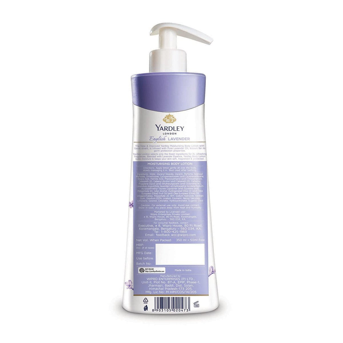 YARDLEY LONDON English Lavender Hand & Body Lotion for Women, 400ml - Nourishing Moisturizer for Dry Skin - görsel 5