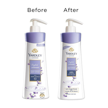 YARDLEY LONDON English Lavender Hand & Body Lotion for Women, 400ml - Nourishing Moisturizer for Dry Skin