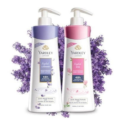 YARDLEY LONDON English Lavender Hand & Body Lotion for Women, 400ml - Nourishing Moisturizer for Dry Skin
