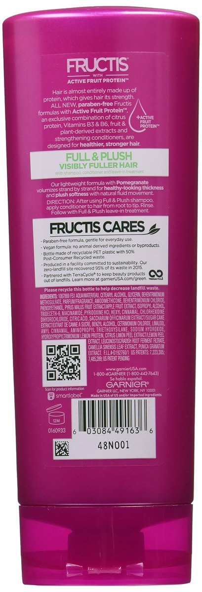 Garnier Fructis Full & Plush Conditioner for Fine Hair, 12 Fl Oz Avelisse