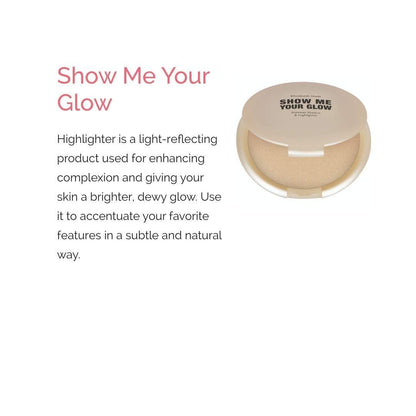 Elizabeth Mott Show Me Your Glow 2-in-1 Powder Highlighter and Shimmer Eye Shadow - Natural Champagne Glow, Cruelty-Free & Paraben-Free (10g)