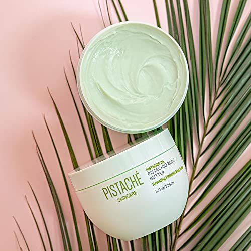 Pistaché Skincare Pistachio Oil Whipped Body Butter Cream – Rich Moisturizer for Dry Skin with Vitamin E & Antioxidant Protection, 8 oz Avelisse
