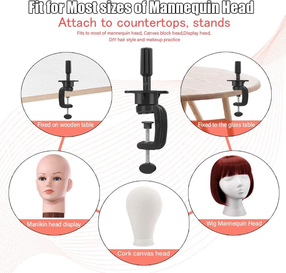 Teenitor Wig Mannequin Head Stand, 2 Pack Cosmetology Manikin Stand - Black Wig Stand Holder for Styling and Display - görsel 6