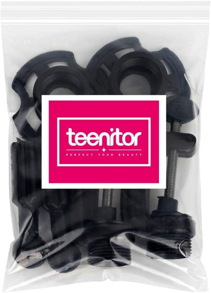 Teenitor Wig Mannequin Head Stand, 2 Pack Cosmetology Manikin Stand - Black Wig Stand Holder for Styling and Display