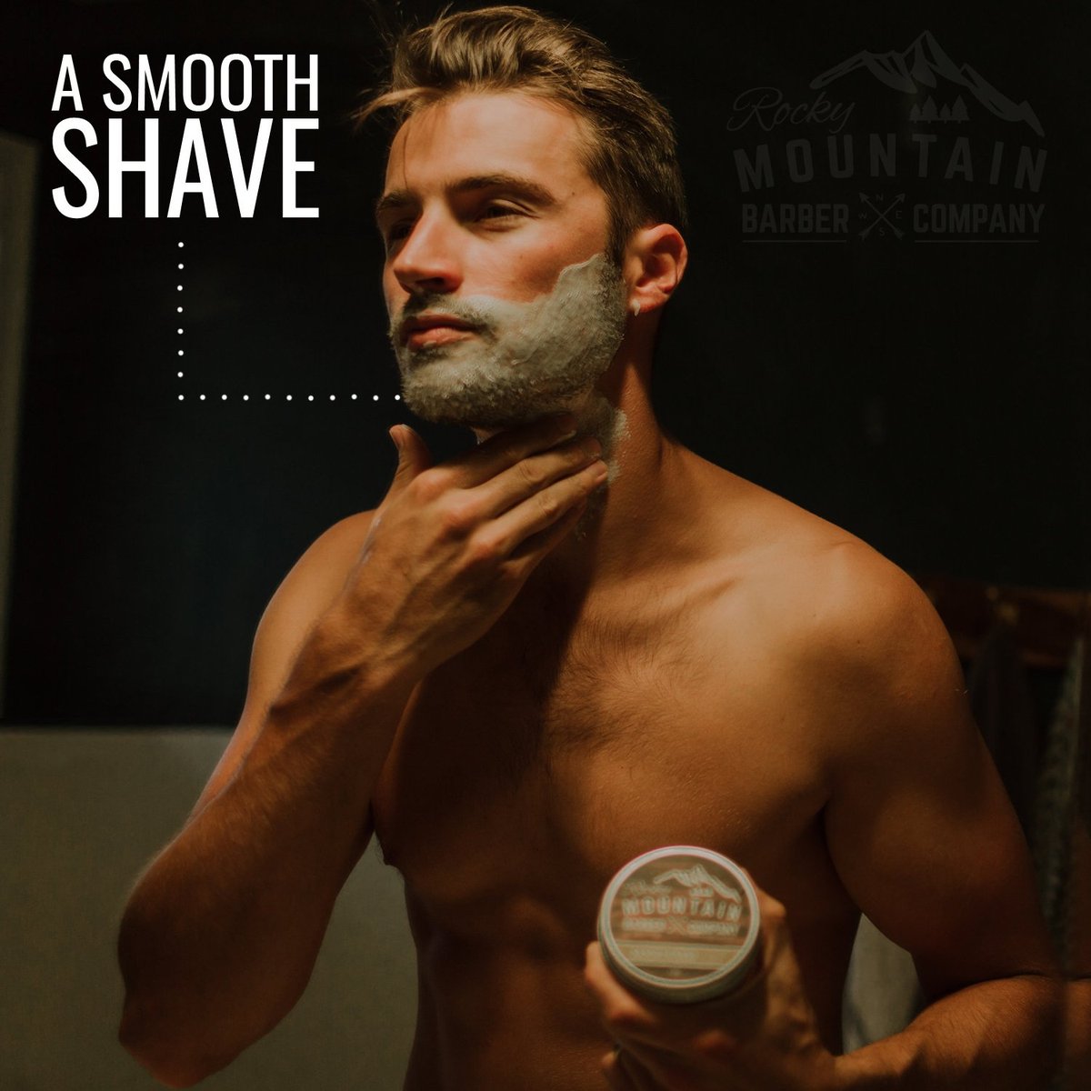 Premium Sandalwood Shaving Cream for Men – Thick Lather, Traditional & Cartridge Shaving – Rocky Mountain Barber Company (5 oz Tin) Avelisse